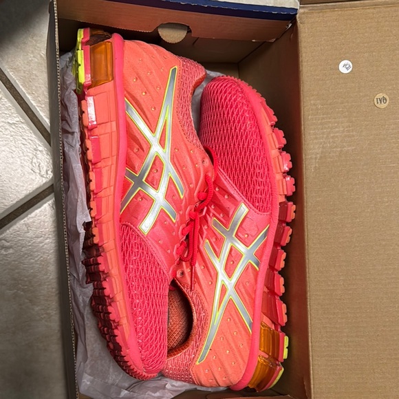 ASICS Bright Pink and Yellow Athletic Shoes - Picture 5 of 6